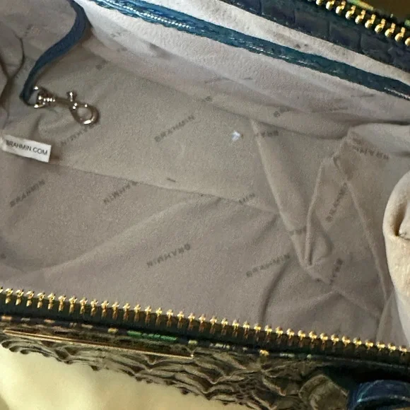 Brahmin Blue Satchel with Gold Accents (Caroline Dragon Melbourne) - Picture 8 of 8